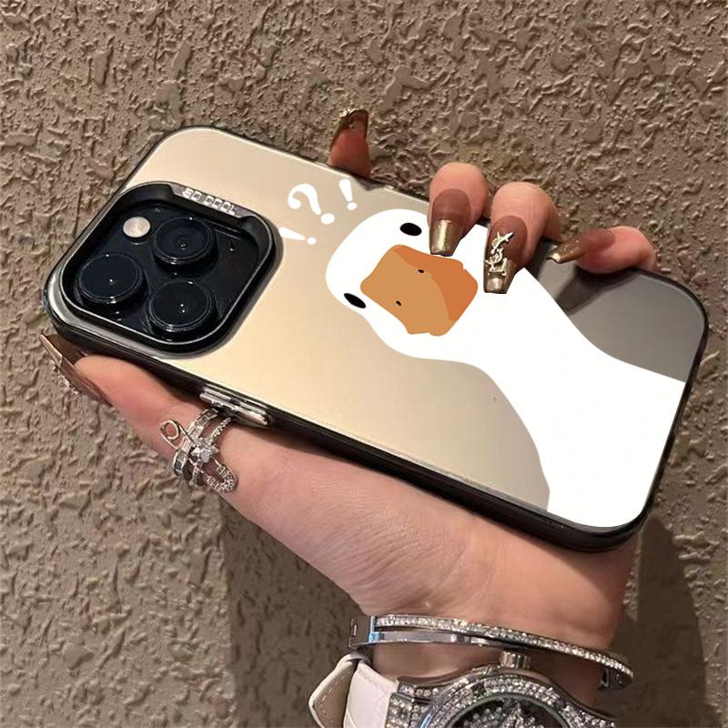 Cute Duck Brief Painting Phone Case For  Redmi 12C 13C Redmi Note 13 12 Pro Plus  5G 4G 12S 11S 10S 10 Plating Matte Cover