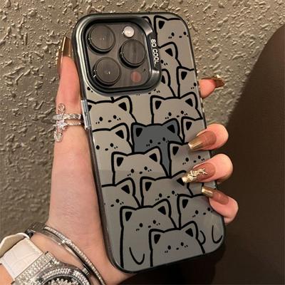 Phone Case For iPhone 13 11 12 14 15 Pro Max Plus XR X XS Max 7 8 Plus SE   Kitten Pattern Shockproof Hard Matte Cover
