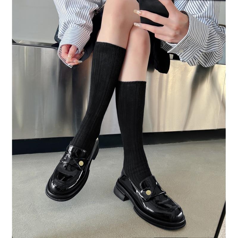 Cowhide version~ Inside and outside genuine leather gold coin loafers women's 2025 new spring lazy thick heel black small leather shoes