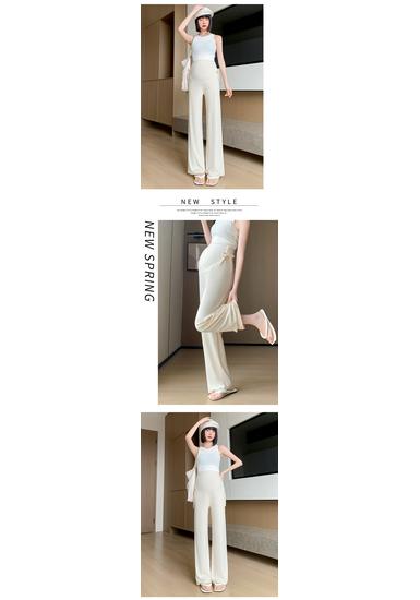 2026 Petite Maternity Drawstring Wide-Leg Pants for Spring/Summer/Autumn