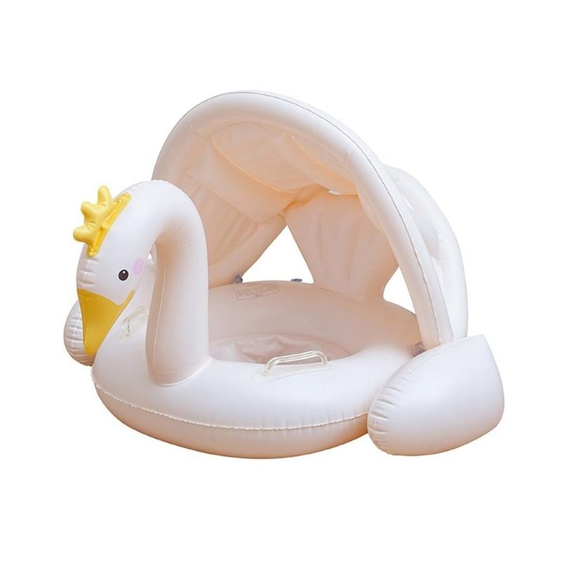 Infant Baby Pool Float Inflatable Swim Rings with Canopies Kids Inflatable Pool Toy Swimming Pool Accessories
