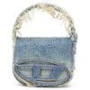 Borsa Tote a Mano Iconica in Cotone e Pelle Borsa a Spalla Borse Donna Blu X08709P6803H8457