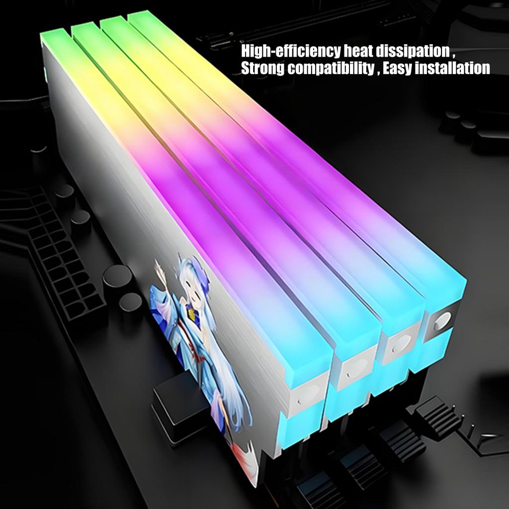 ARGB-Kühler für DDR5 DDR4 DDR3 DDR2 Desktop-Speicher mit effizientem Metallkühlungsdesign