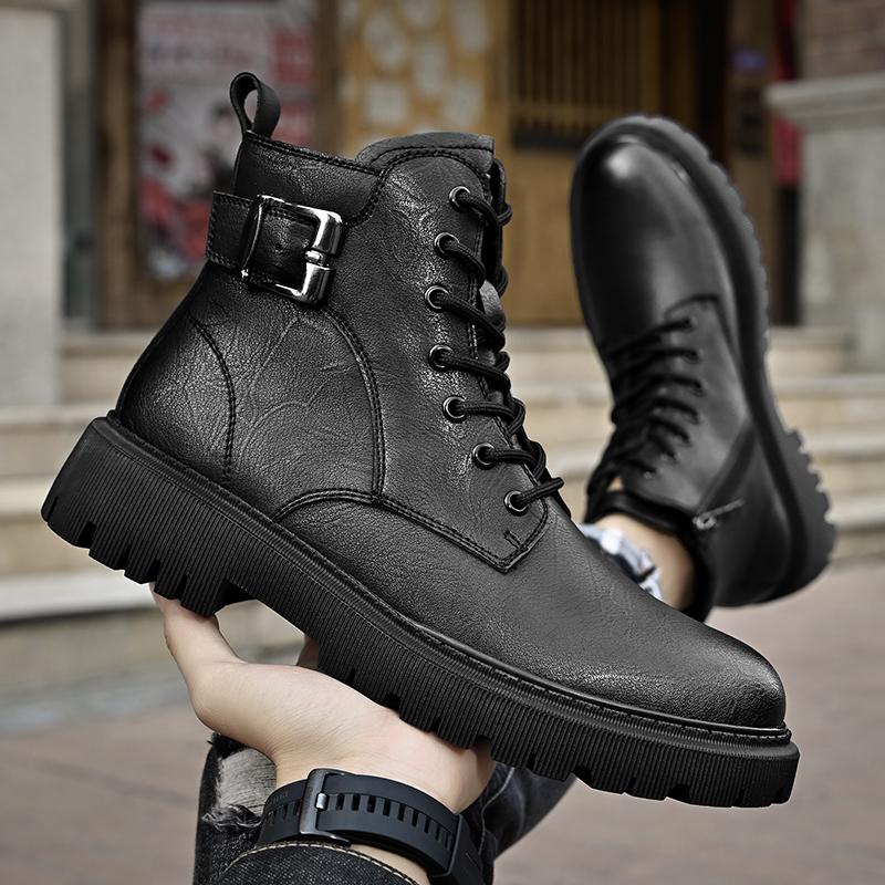 Luxury Brand Men Casual Boots New Handmade High Quality Leather Boots for Man Ankle Boots Trendy High Top Outdoor Designer Boots
