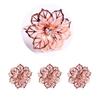 6Pcs Rose Flower Napkin Holder Floral Rhinestone Napkins Rings for Wedding Mother's Day Party Dinner Table Decor Party Supplies