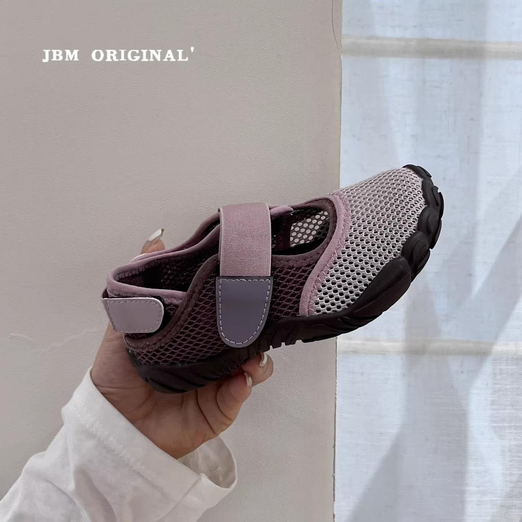 Summer Korean Kids Barefoot Shoes for Girls Contrast Low Top Mesh Casual Sneakers