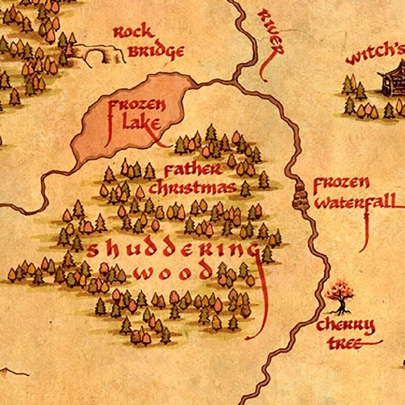Plagát mapy Narnie Chronicles Of Narnia Výtlačky Vintage štýl Fantasy mapy Nástenné umenie Obraz Obraz na plátne Domov Izba Nástenná dekorácia