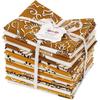 Soimoi 16 Pc Fat Quarter Bundle,  Block  Print 18"x 22"  DIY Patchwork-  100   Cotton  Pre-Cut Quilting Fabric White, Brown,