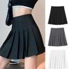 Gonne da ragazza estate primavera moda Femlae cerniera tinta unita minigonne a trapezio gonna a pieghe casual gonne da donna
