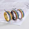 Men's Multi-color Rainbow Titanium Steel Rings