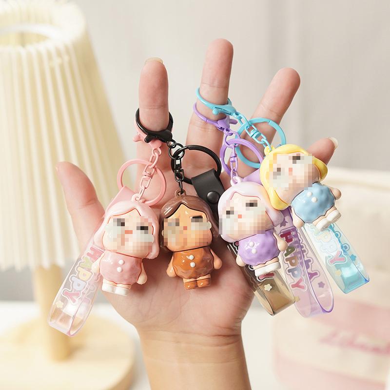 2025 Electroplated Cry Baby Cartoon Keychain Pendant - Cute Schoolbag Decoration