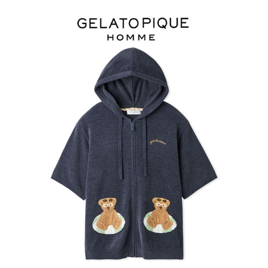 Gelato Pique Homme Summer Bear Jacquard Short Sleeve Parka pmnt262041 Men s Gelato Pique Loungewear Pajamas GELATO PIQUE HOMME