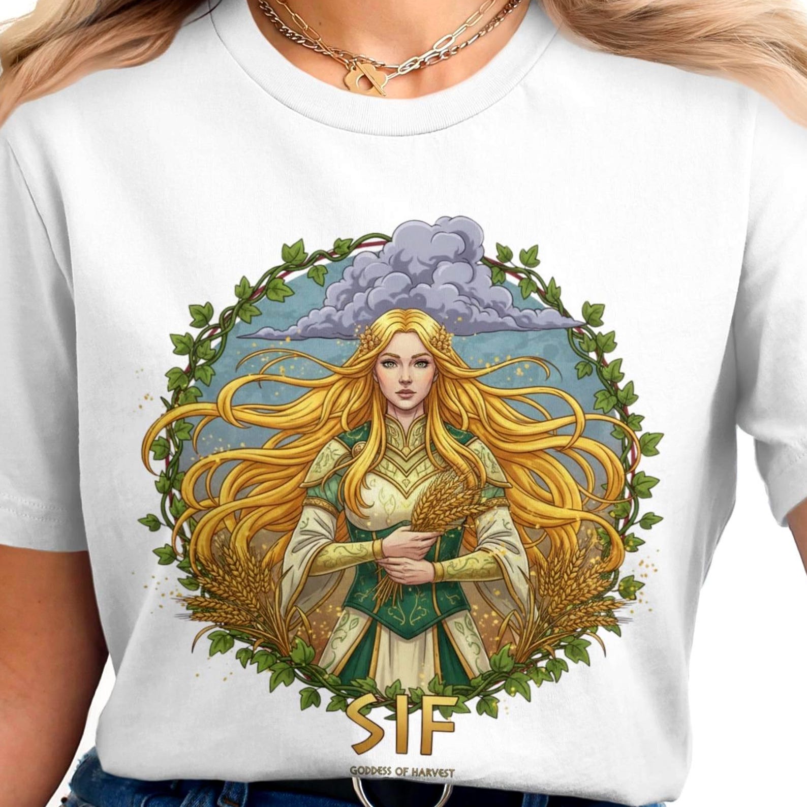 Sif T-Shirt | Norse Mythology | Vintage Norse Goddess Tee 4XL