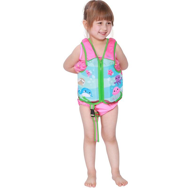 Letnie dziecięce kamizelki ratunkowe bez rękawów do pływania dla dzieci Chłopcy dziewczęta Regulowane kamizelki ratunkowe Cartoon Balanced Flotation Swimsuit