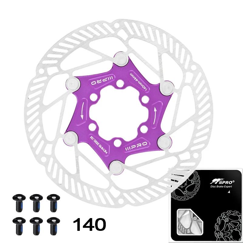 IIIPRO Tarcza Hamulcowa Rotor Rowerowy 140/160/180/203MM Tarcza Hamulcowa Roweru Szosowego Odprowadzanie Ciepła 6 Śrub Pływający Rotor Rowerowy