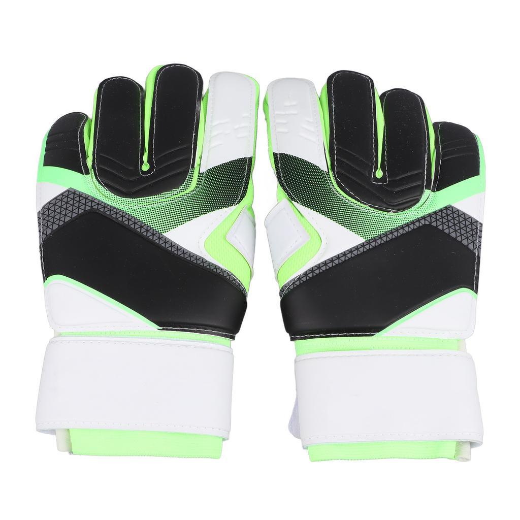 Soccer Goalkeeper Gloves Thickened Latex Goalkeeper Training Gloves Fluorescent Green Gloves for Adult Number 9