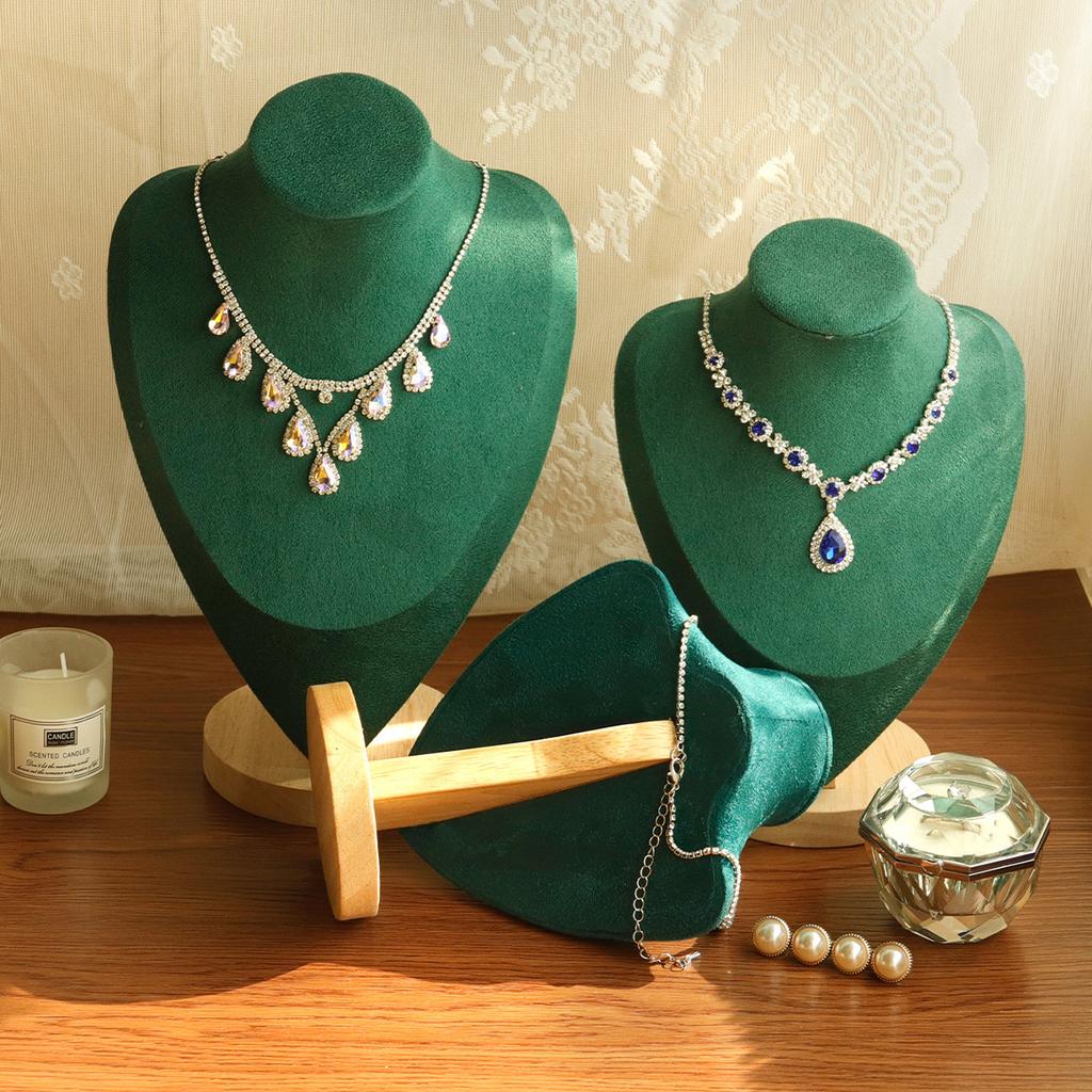 New High Quality Model Bust Show Exhibitor Velvet Jewelry Display Necklace Pendants Mannequin Jewelry Stand Organizer