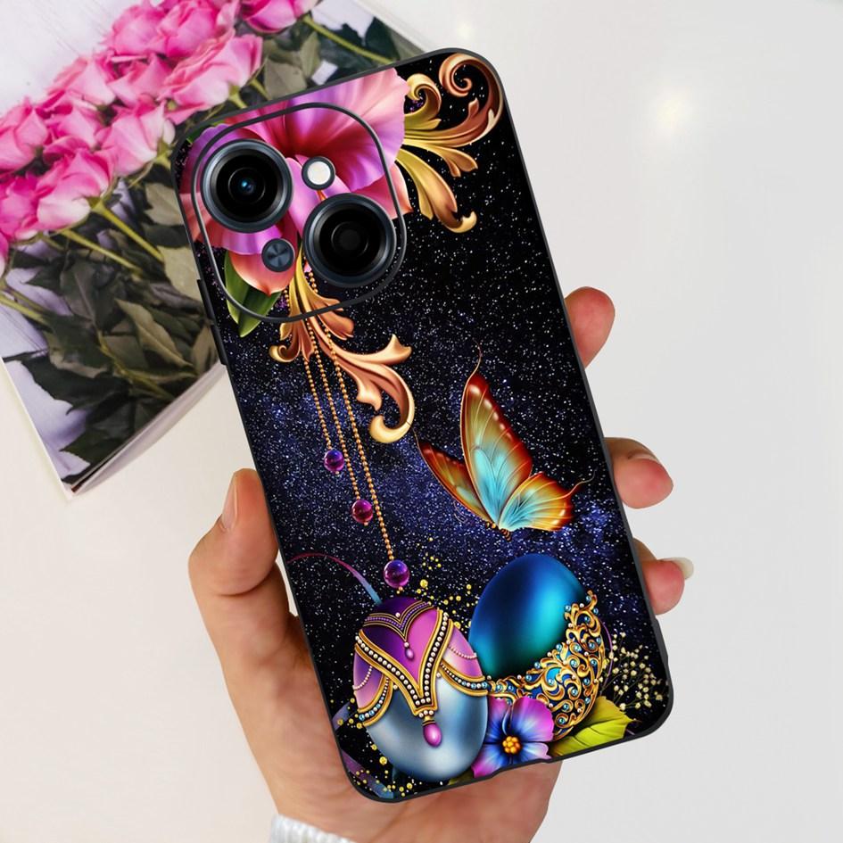 For Phone Case Tecno Spark Go 1 Cover 2024 Popular Flower Soft Silicone Back Protective Cover For Tecno Spark Go 2025 Pop 9 Etui