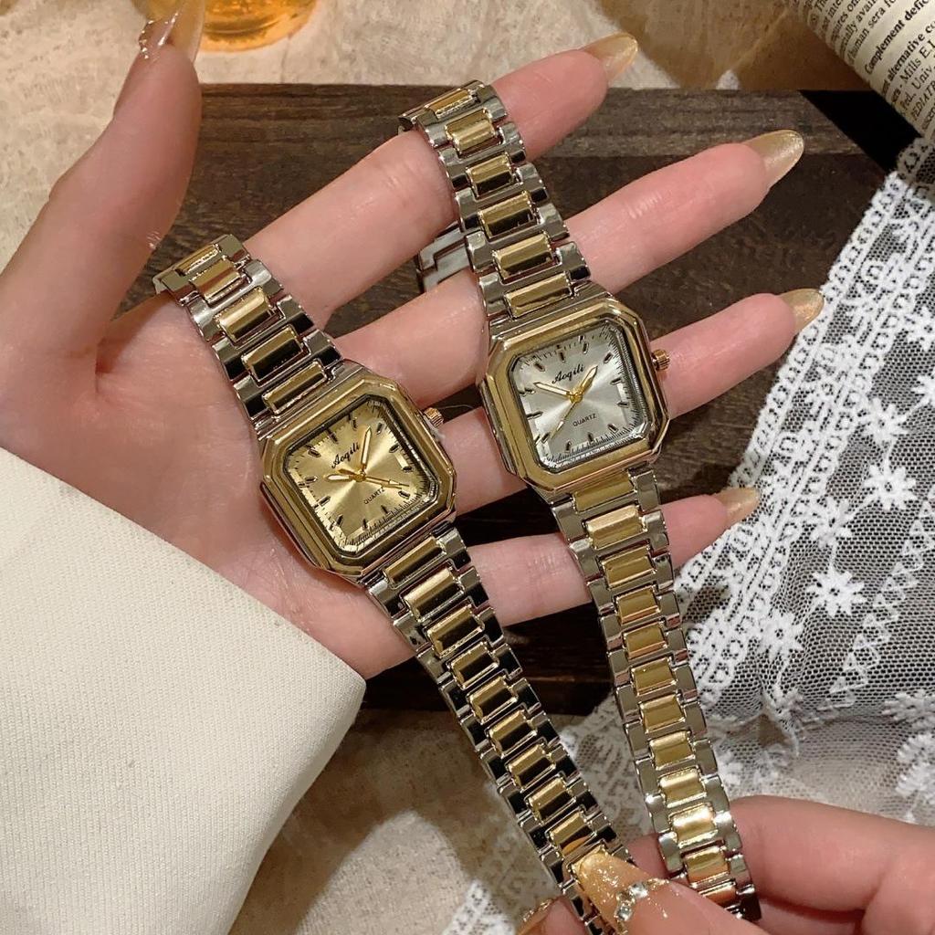Elegant Gold Square Women's Quartz Watch - Chinese Style Business & Student Wear