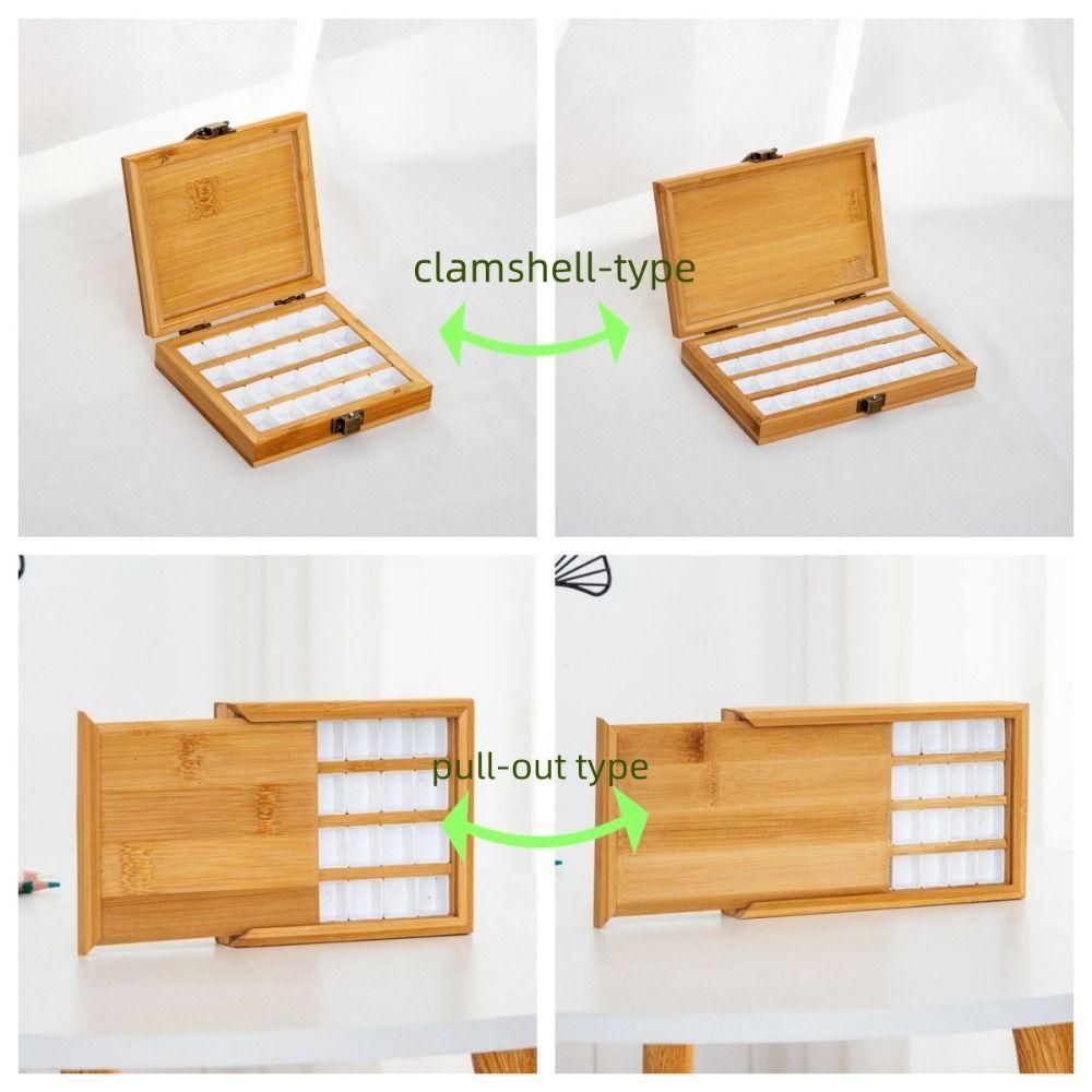 Bamboo Watercolor Paint Box 2ml Solid Paint Box Simple Pigment Subpackage Box  Watercolor Packaging