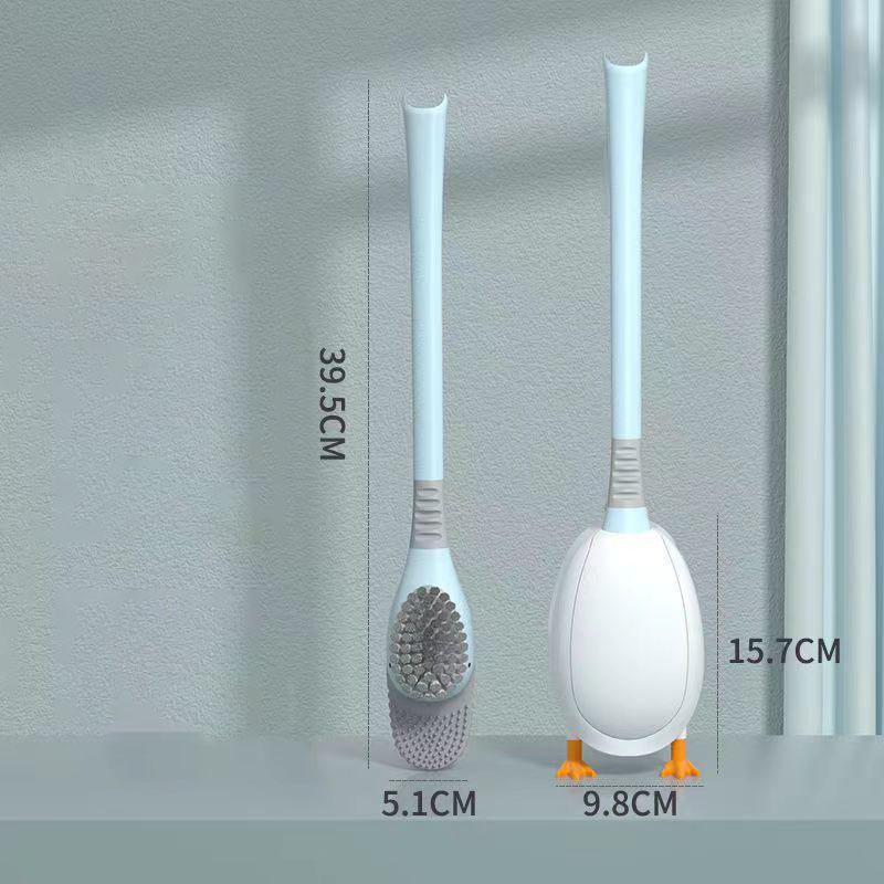 Creative Duck Shape Floor-to-ceiling Toilet Brush Set Silicone Brush Soft Brush To Clean The Toilet Floor