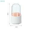 360° Rotating Makeup Brush Organizer with Dustproof Lid - Cosmetic Storage Holder for Vanity & Dresser
