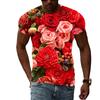 Summer Rose Flower Graphic T Shirts For Men and Women Fashion Casual Personality O-neck Print T-shirt 3D Harajuku Style Tee Top
