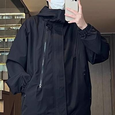 Herren 2023 Amerikanischer Stil Wasserdicht Winddicht Kapuzenjacke - Trendige Outdoor Frühling/Herbst Funktionelle Arbeitskleidung