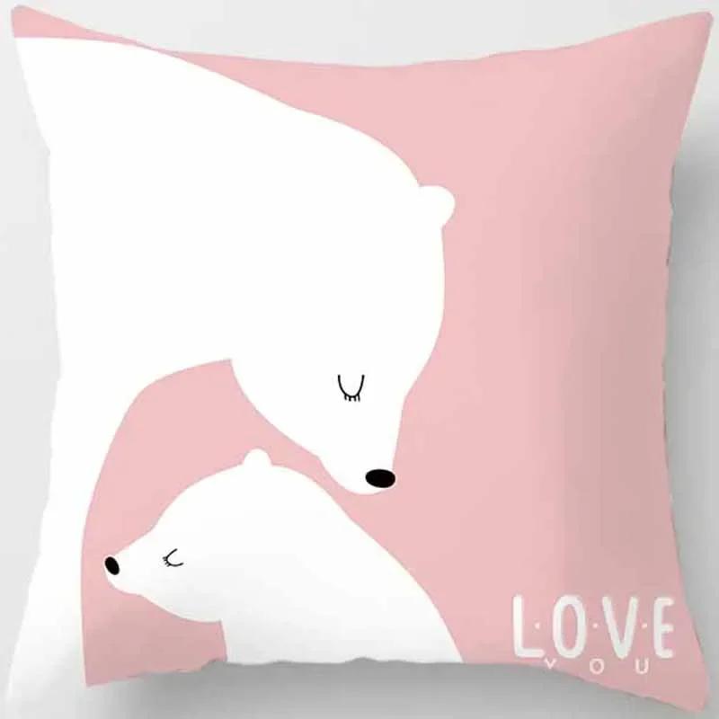 Cute Animal Print Square Pillowcase Home Decoration Car Sofa Cushion Cover