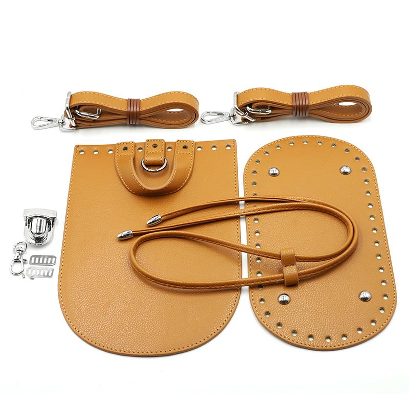 Handmade DIY Leather Bag Bottom Handbag Woven Set Shoulder Strap Crossbody Handle Crochet Bags Knitting Hardware Accessories