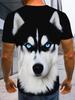 Regular Unisexs Husky Pattern 3D Digital Printed Tshirt Summer Fashionable Casual Short Sleeved Tshirt Top Suitable For Daily Wear In Summer