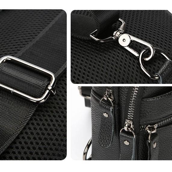 Men's Genuine Leather Crossbody Bag - Korean Style Casual Fashion Versatile Shoulder Bag