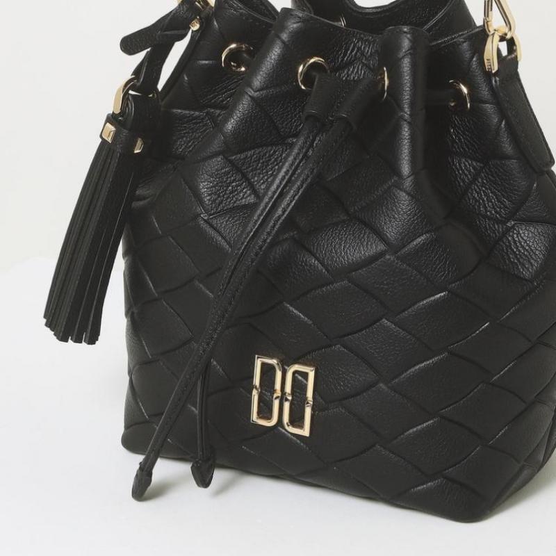 Daks Black Leather Drawstring Bag Carlisle Mesh Dcba6e323bk