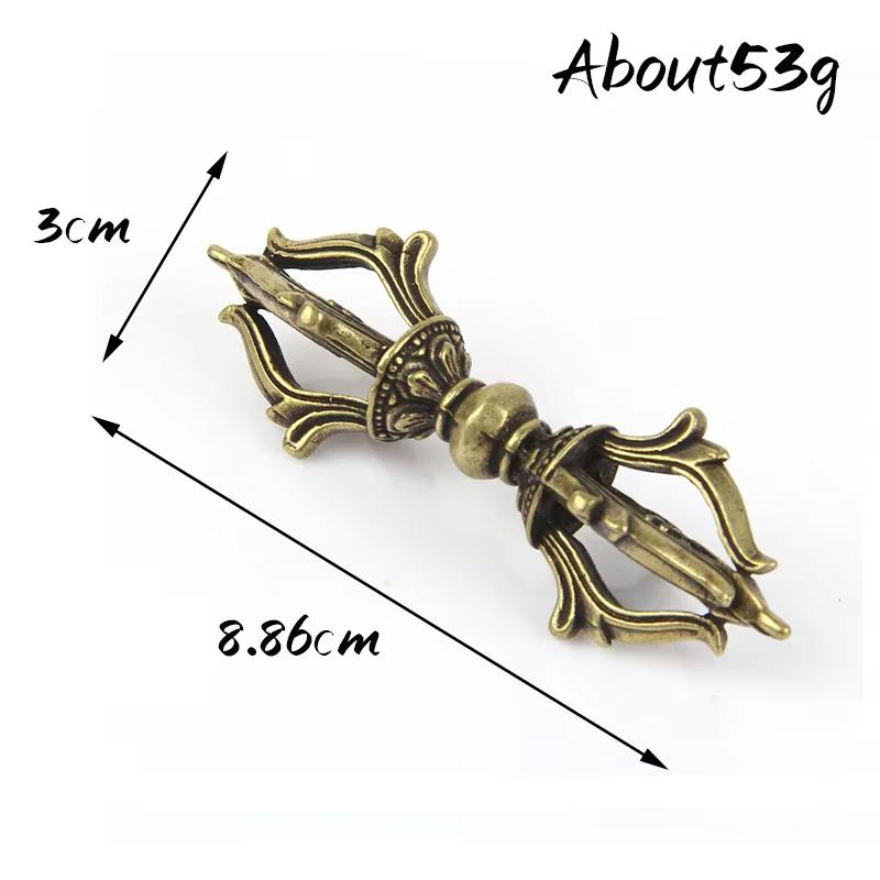 Antikes reines Kupfer Buddha-Instrument Ba Jin Just Vajra-Mörser Feng Shui Ornament Heimdekoration Messing Schreibtischdekor Retro Handwerk