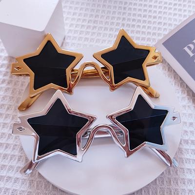 Summer Women Y2k Sunglasses Star Pentagram Shape Party Photo Props Glasses Punk Sun Glasses Trendy Futuristic Shades Eyewear