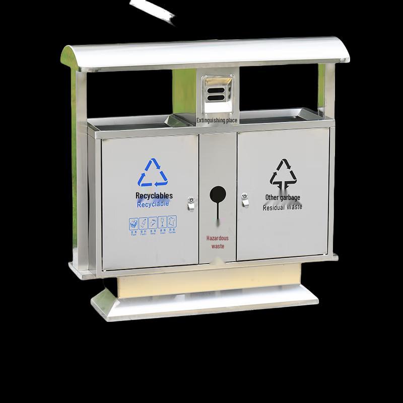 Yueyu Stainless Steel Outdoor Waste Sorting Bin