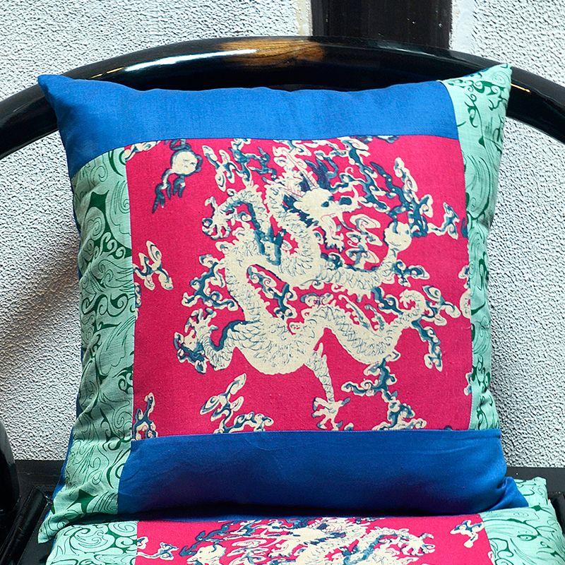 

Ткань Данфэн Китайская Классическая Домашняя Ткань Тотем Дракона для Лоскутного Одеяла Подушка Чехол для Подушки Подушка Футон Медитация Red pillow case (without core) 45x45cm