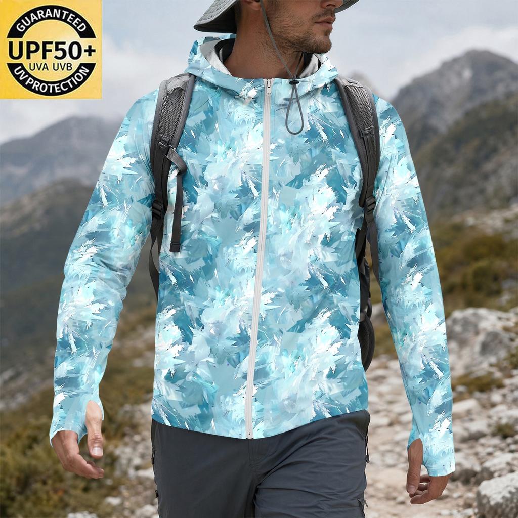 Giacca da Uomo Casual con Cappuccio e Maniche Raglan, Stampa Mimetica, Leggera, Copricapo da Esterno (Occhiali non inclusi)
