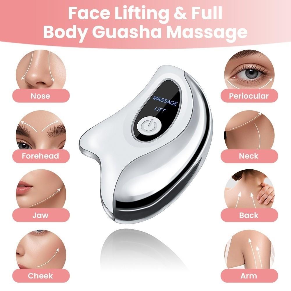 Heated Vibration Facial Scraping Tools Double Chin Face Massager Neck And Facial Relaxation