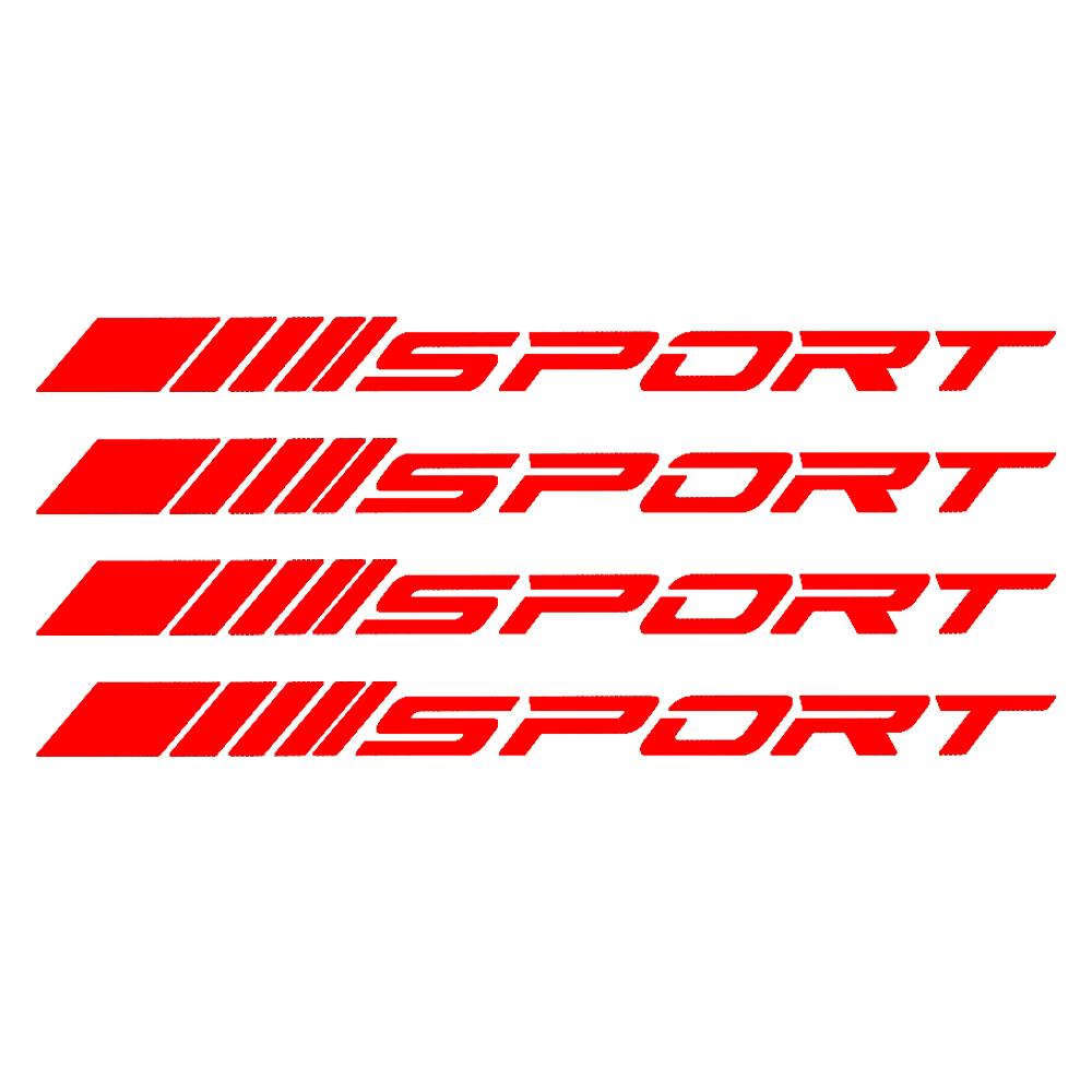 4PCS Racing SPORT Letter Car Stickers - Waterproof UV Resistant PET Vinyl Decal for Auto Wheel Rims Hub Tire Styling Decoration