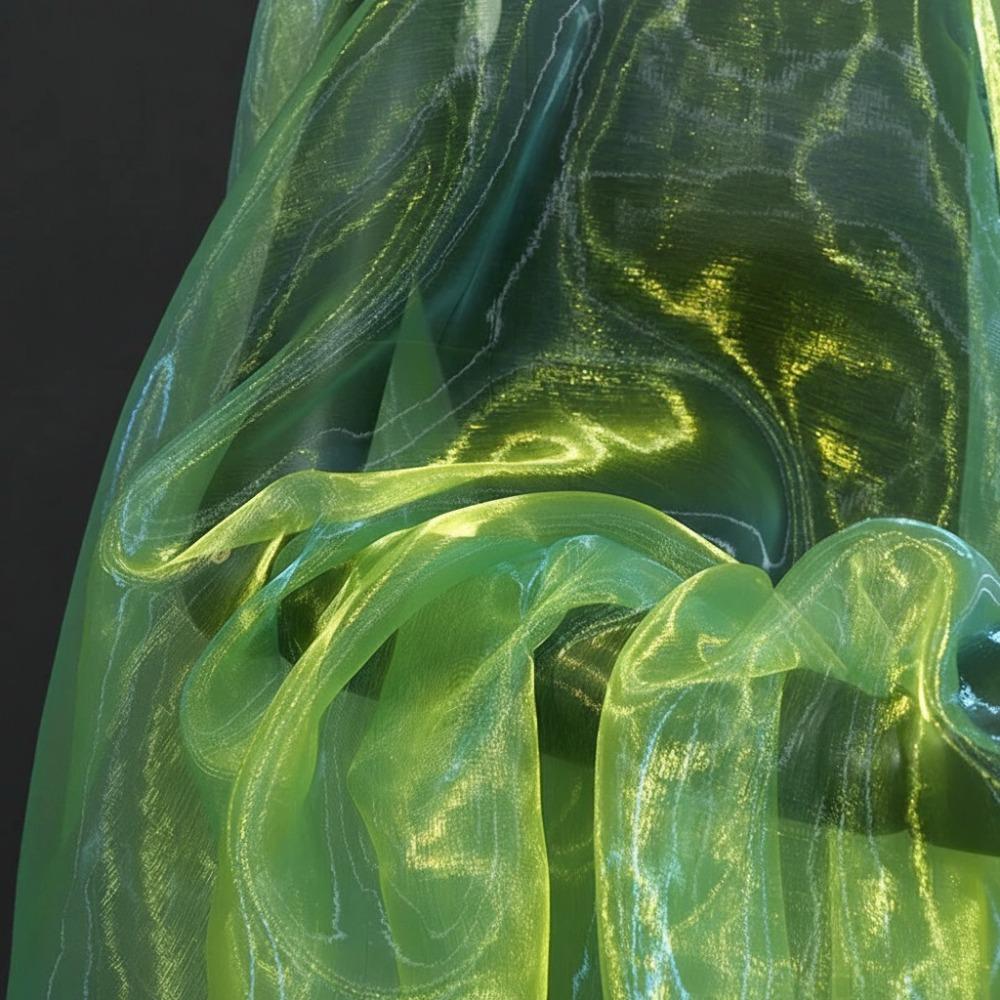 100x150cm Dwukolorowa Tkanina Gradientowa Kolorowa Lekka Tkanina Szyfonowa Przezroczysta Cienka Siatka Organzowa Dekoracyjny Brzeg