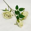 65cm 3 Heads Artificial Rose Flower Bouquet Realistic Silk Flowers Home Party Wedding Table Decor Autumn Floral Decoration