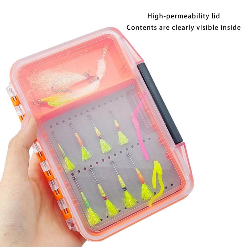 Spoon Hook Baits Organizers Tray Flying Fishing Tackle Waterproof Fly Storage Box Fishing Tackle Box with Sponge Pad