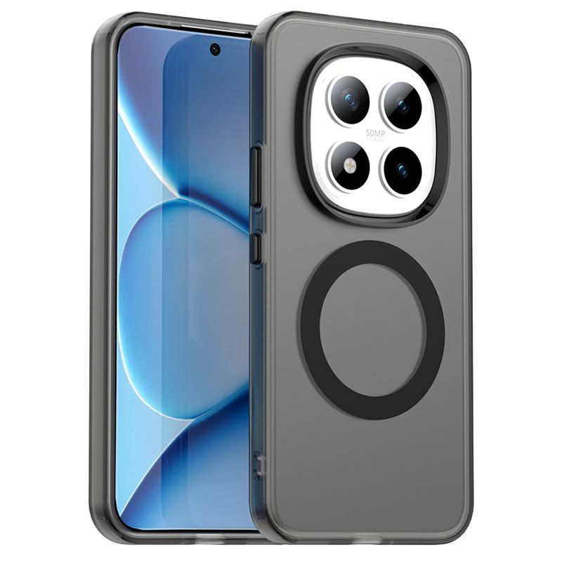 

Модный Чехол Candy Color Нескользящий для Poco M8 Pro F7 Ultra X7 M6 X6 Pro Магнитная Адсорбция Беспроводная Зарядка Задняя Противоударная Крышка For Poco M8 5G чёрный