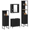 Bathroom Furniture Set with Shelf 4 pcs Black Particleboard