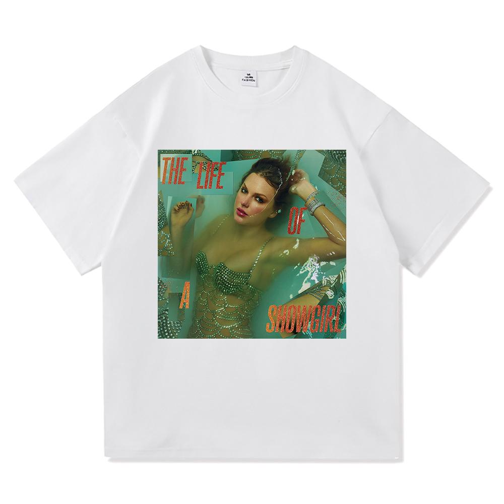 The Life of A Showgirl Album Tricou 2025 Modă Nouă Haine Bărbați/femei Vintage Harajuku Haine de Înaltă Calitate Tricouri Bumbac