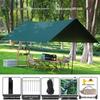 Heavy-Duty Black Oxford Cloth Tarp: Portable, Rainproof, Sunshade for Outdoor Camping, Picnic, Beach, Courtyard