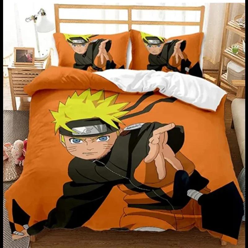 Anime Naruto Bedding Set Double Duvet Cover Comforter Akatsuki Itachi Sasuke Kakashi Sheet Bedspread Birthday Christmas Gift