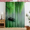 2D Flat Printing 2pcs Curtain Window Curtains Serene Willow Lake Digital Printed Polyester Drapes Family Party Decoration