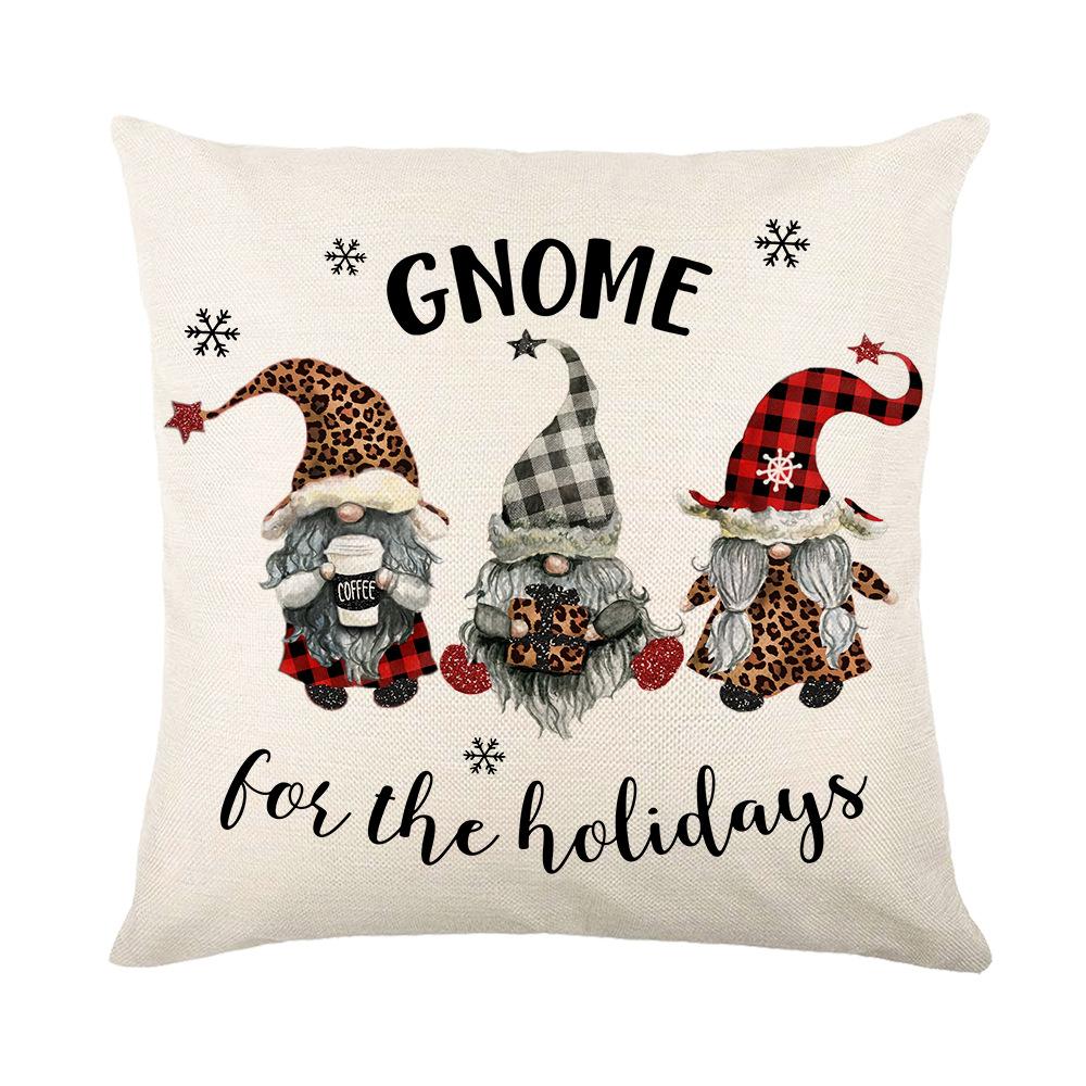 New Christmas Polyester Pillow Cover Christmas Tree Letter Print Home Sofa Cushion Cover Bedside Cushion